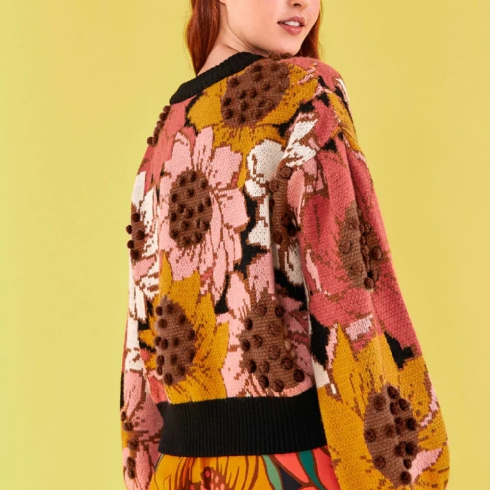 NWT Farm Rio Sunflower Sweater - Picture 3 of 6